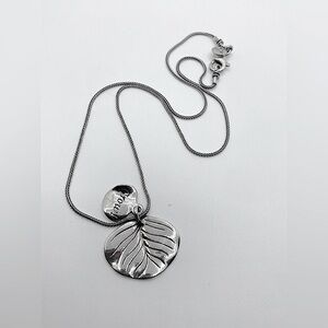 Silpada Sterling Ginkgo Leaf Leaves Grow Necklace N2073 / 17” + 1” Pendant